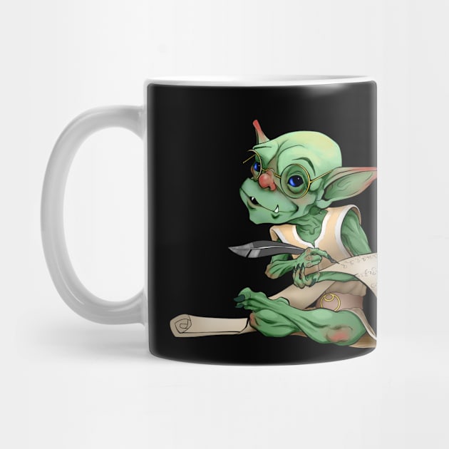 Goblin Scribe with Quill, Scroll, and Glasses by dragonbones